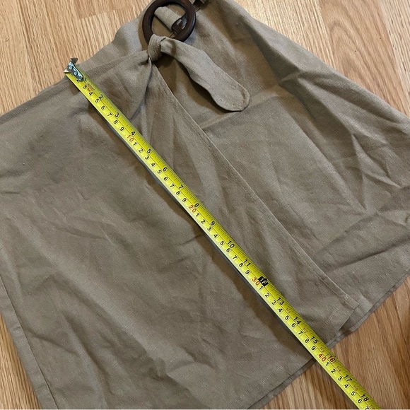 Sadie and sage tan mini skirt cotton linen blend nwt  faux wrap size small - Picture 6 of 7